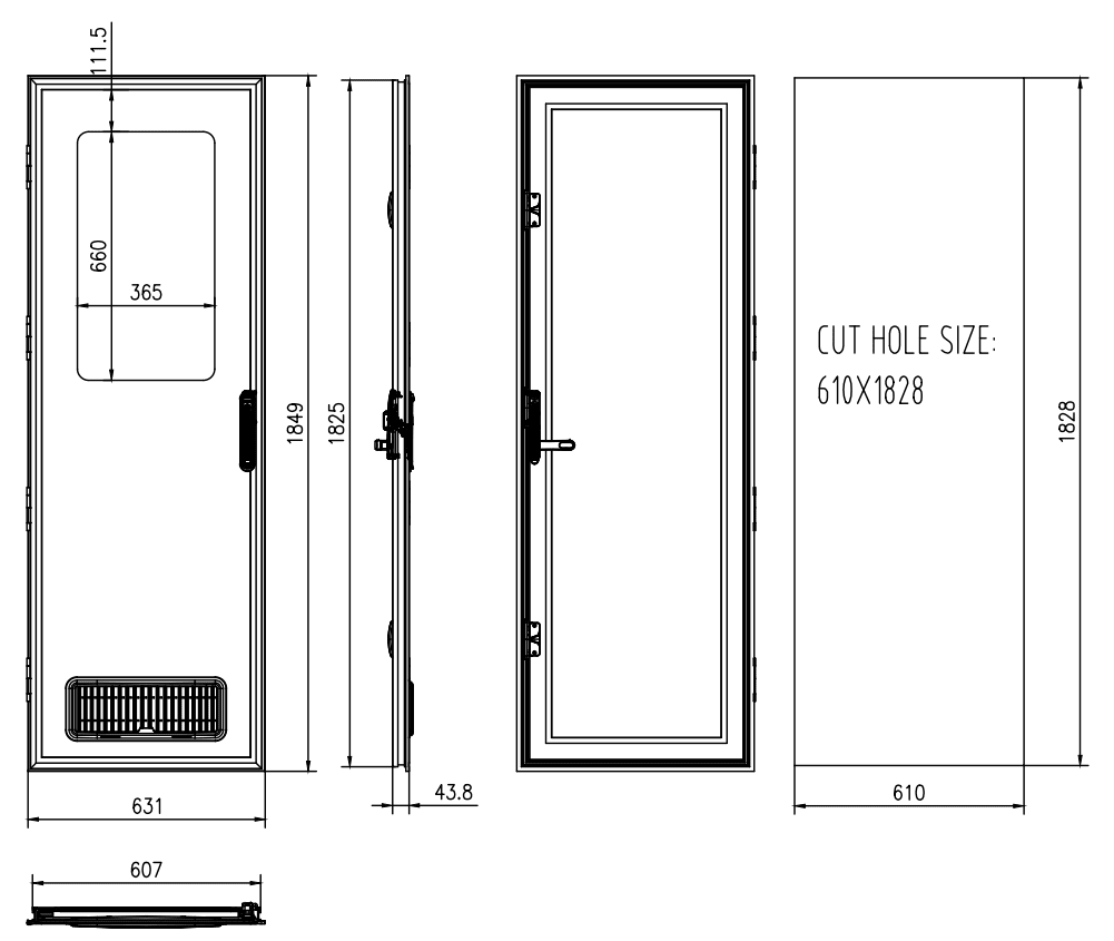 Caravan Door Dimensions Square Top 610x1828 1