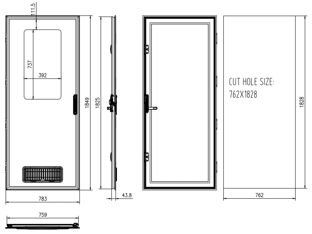 Caravan Door Dimensions Square Top 762x1828 1