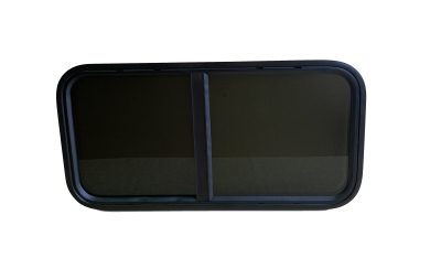 Photo of sliding van window from the outside